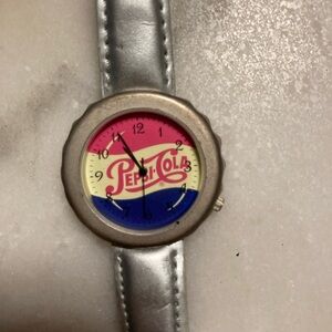 Vintage Pepsi cola genuine leather stainless steel Watch